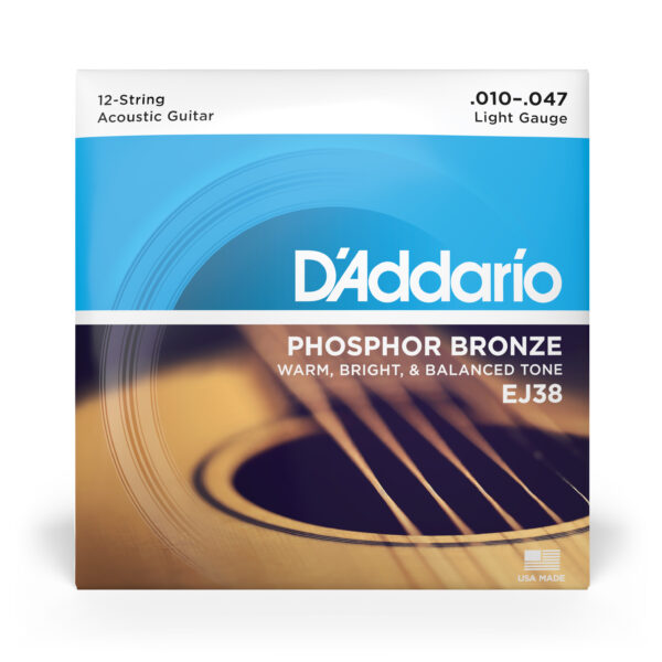 D'ADDARIO EJ38 PHOSPHOR BRONZE 0.10 .47 12STRINGS - immagine 2