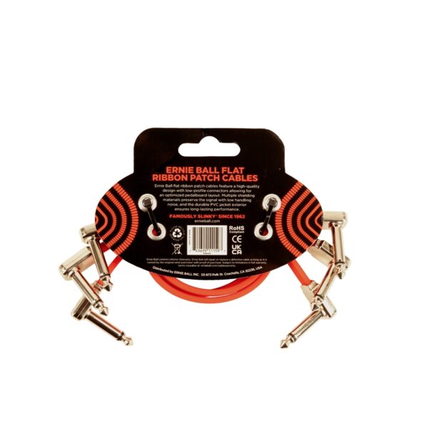 ERNIE BALL 6403 set 3 patch cable 30cm red - immagine 2
